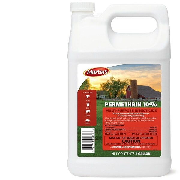 Martins Multi-Purpose Insecticide, Liquid, Light Yellow/Orange, Slight, 1 gal - 82994503