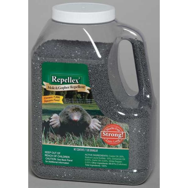 Repellex Mole & Gopher Repellent, 7 lb Jug, Granules, Covers up to 7,000 Sq Ft - 10530
