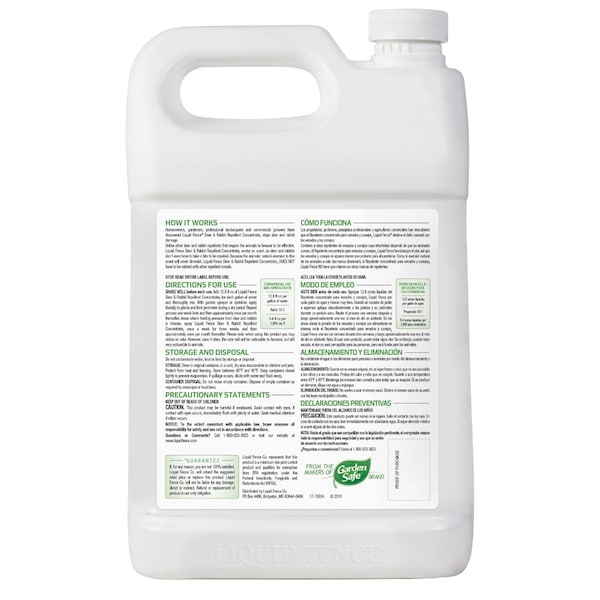 Liquid Fence Liquid Fence Animal Repellent Concentrate For Deer and Rabbits 1 gal - HG-70111