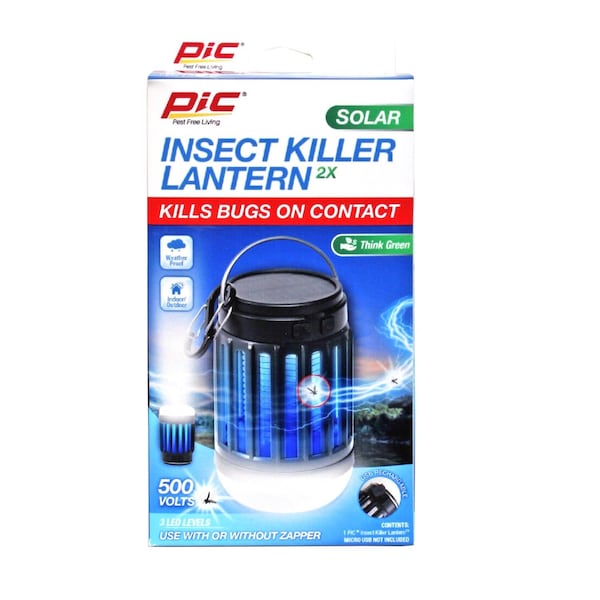 Pic PIC Solar Indoor and Outdoor Mosquito Zapper and Lantern - SOLAR-PLZ