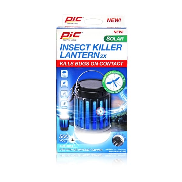 Pic PIC Solar Indoor and Outdoor Mosquito Zapper and Lantern - SOLAR-PLZ