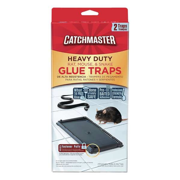 Catchmaster Heavy Duty Rat, Mouse & Snake Glue Trap, 5-1/4 in W x 1/4 in H, Non-Toxic, PK 2 - 404SD