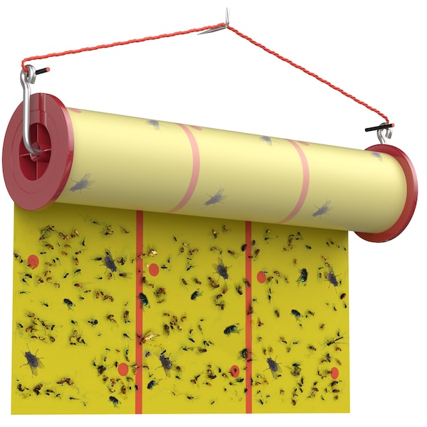 Black & Decker Hanging Fly Trap Paper Roll  Sticky Glue Paper, 30 Foot Roll - 2PK-BDXPC806