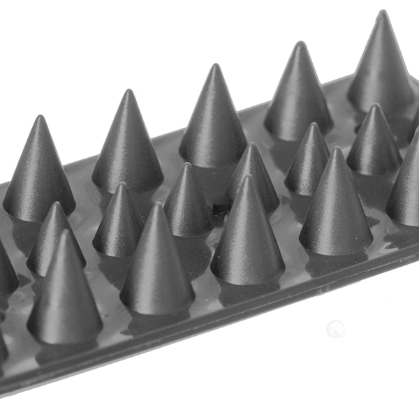 Gardenised Pack of 10 Plastic Bird Deterrent Spikes, Anti-Climb Strips, Grey - QI004402.GN