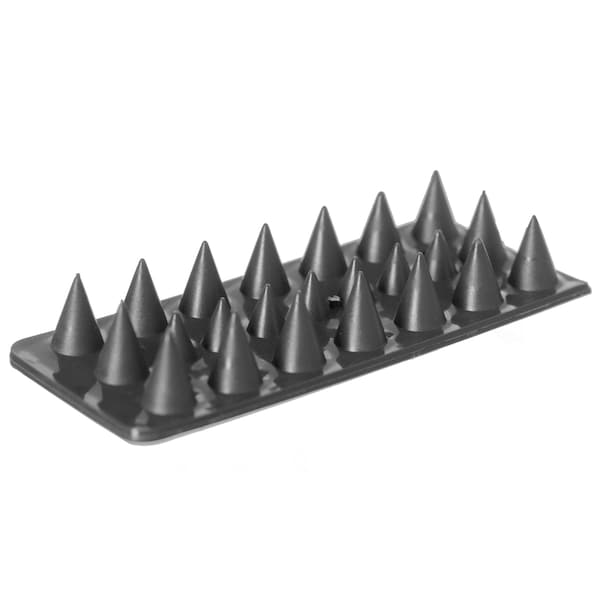 Gardenised Pack of 10 Plastic Bird Deterrent Spikes, Anti-Climb Strips, Grey - QI004402.GN