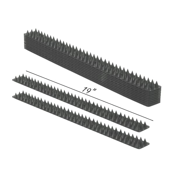 Gardenised Pack of 10 Plastic Bird Deterrent Spikes, Anti-Climb Strips, Grey - QI004402.GN