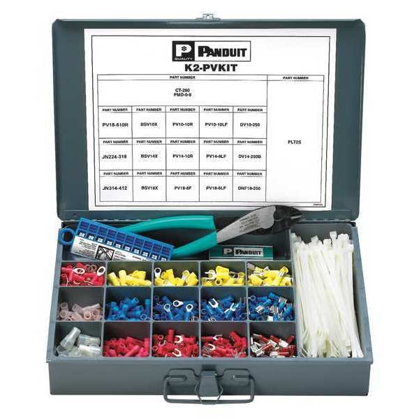 Kit de Terminación de Cable 22-10 AWG de Panduit con Herramienta 1121 Piezas - K2-PVKITY