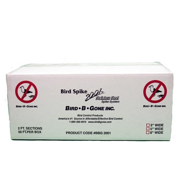 Bird -B-Gone Bird B Gone 8in- 50ft. Stainless Steel Bird Spikes - BI42537