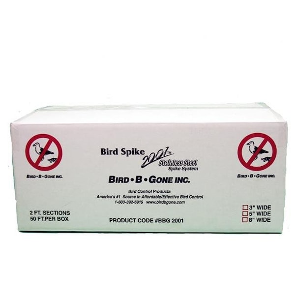 Bird-B-Gone Bird B Gone MMBBG2001-3/50 3in - 50ft. Stainless Steel Bird Spikes - MMBBG2001-3/50