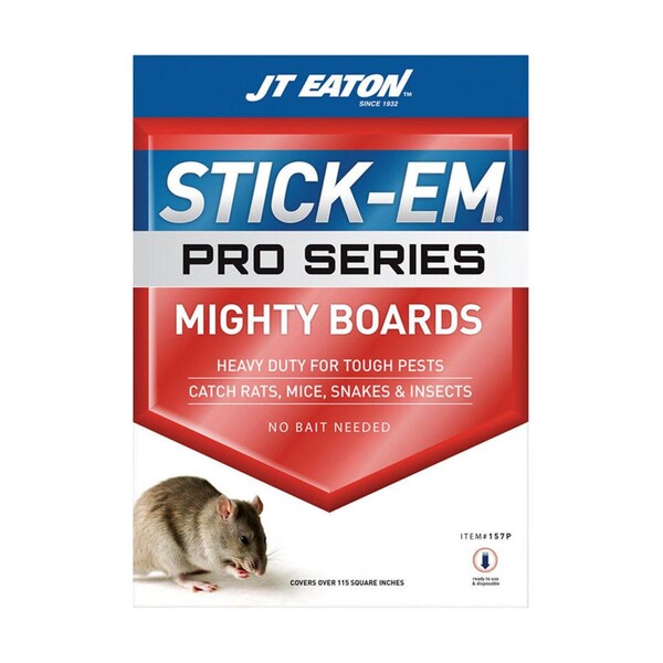 Excellent Appliances Stick-Em Pro Series Mighty Boards Small Glue Animal Trap for Rodents  Snakes  w/Insects, 12PK - EX3302865