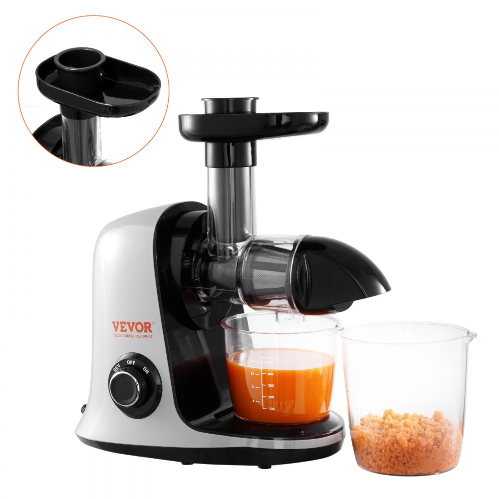 VEVOR Slow Masticating Juicer, Cold Press Juicer Machine with Reverse Function, Quiet Motor Slow Juicer, Juice Extractor Maker Easy to Clean with Brush, for High Nutrient Fruits Vegetables - WSYZJ150WDK6QCUVEV1