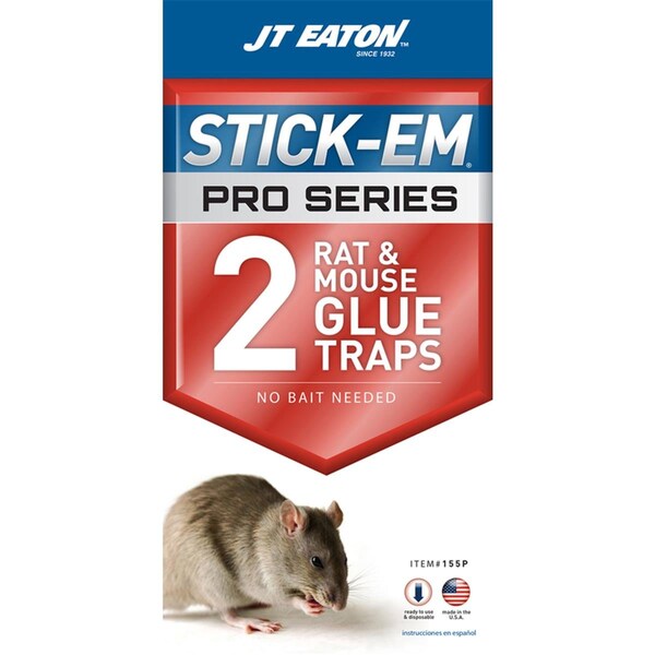 Jt Eaton Stick-Em Pro Series Small Glue Animal Trap for Rats w/ Mice, 12PK - JT4909
