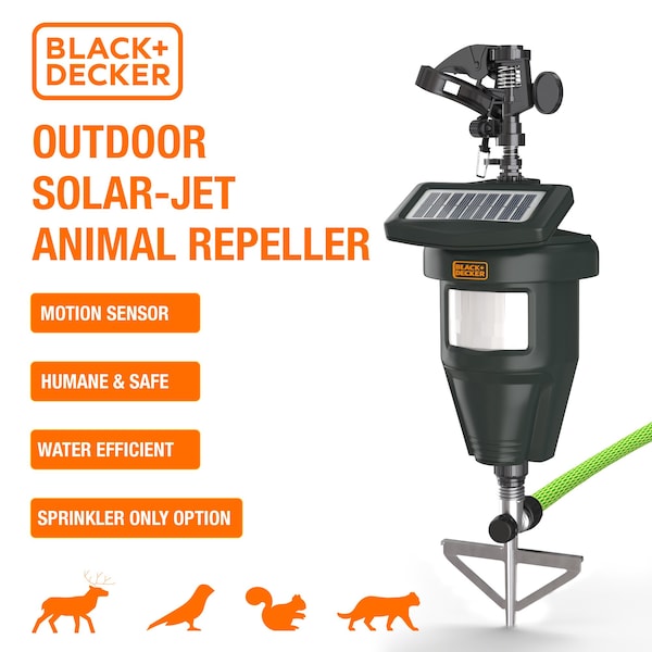 Black & Decker Outdoor Solar Powered Motion Activated Animal Deterrent Sprinkler - BDXPC803