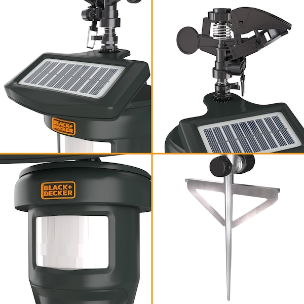 Black & Decker Outdoor Solar Powered Motion Activated Animal Deterrent Sprinkler - BDXPC803