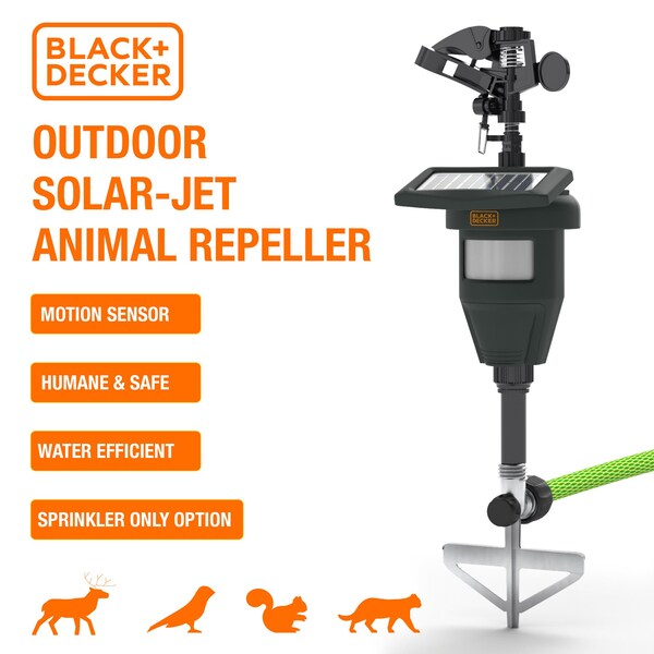 Black & Decker Outdoor Solar Powered Motion Activated Animal Deterrent Sprinkler - BDXPC803