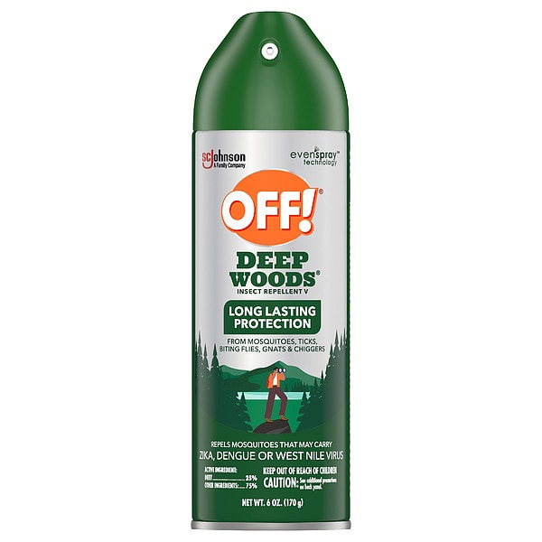 Off 6 oz Aerosol Deep Woods Insect Repellent, 25% DEET Concentration, Outdoor Use - 354266