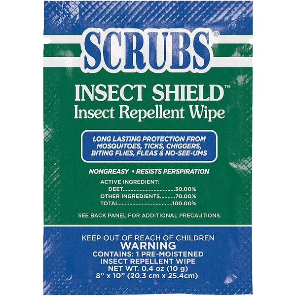 Scrubs Insect Repellent, Wipes, PK100 - 91401