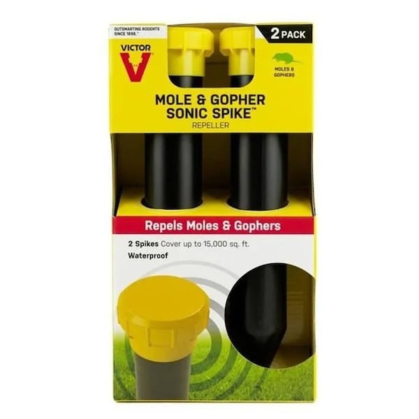 Victor Sonic Spike Animal Repellent, Electronic, 2.6 in L, Repels: Gopher, Mole - M9012