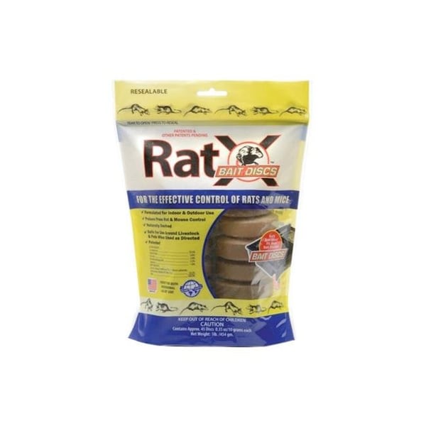 Ratx Ratx 7687809 1 lbs Rat-X for Mouse & Rat Rodent Bait Disc; Assorted - 45 Count - 7687809