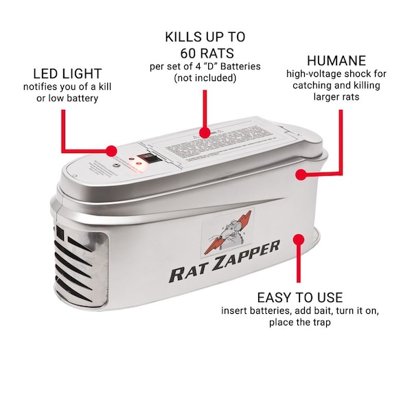 Rat Zapper Rat Zapper Large Electronic Animal Trap For Rodents 1 pk - RZU001-4