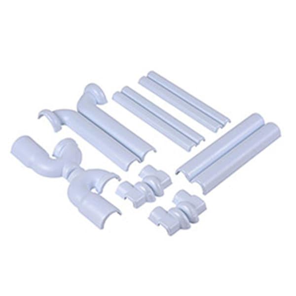 Light House Beauty Full Cover Kit, Straight Grid Drain, Two Supply Line & Valve Covers, White - LI2972644