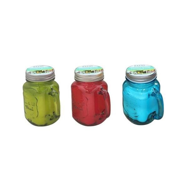 Made4Mansions 10 oz Citronella Candle Mason Jar - Green Red & Blue - MA611940
