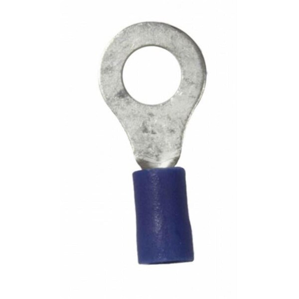 Terminal de Anillo de Vinil de 0.25 pulgadas, de Color Plateado con Cubierta Azul - W48-80847 de Wirthco 16-14 AWG