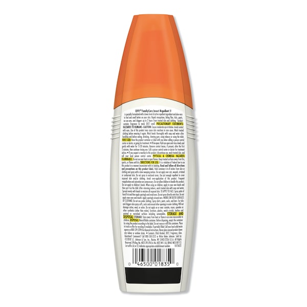 Off FamilyCare Unscented Spray Insect Repellent, 6 oz Spray Bottle, PK12 - 654458