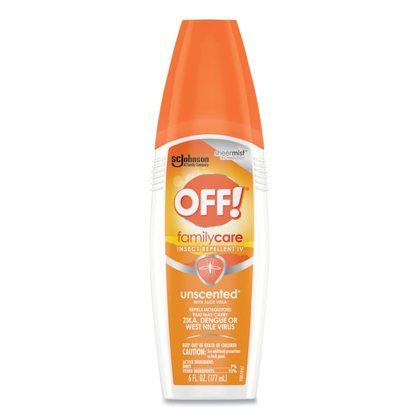 Off FamilyCare Unscented Spray Insect Repellent, 6 oz Spray Bottle, PK12 - 654458