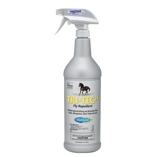 Farnam Tri-Tec 14 Fly Repellent, Liquid, Milky White, 32 oz Bottle - 46512