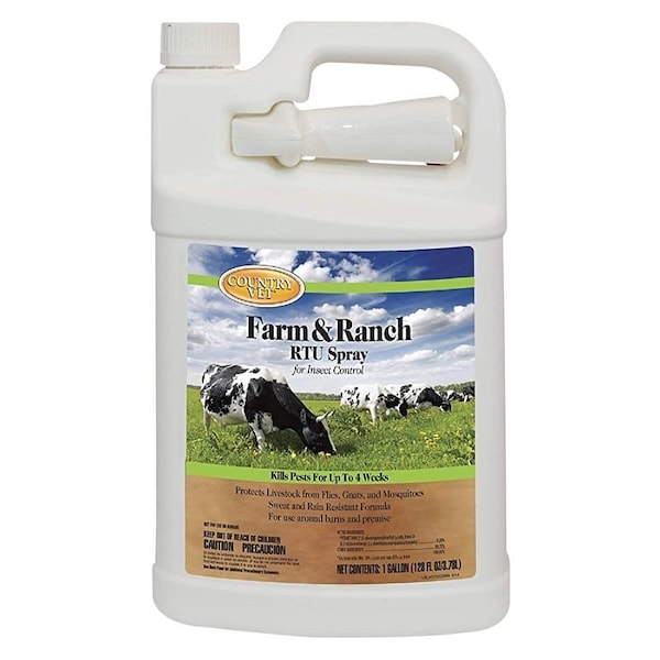 Country Vet Farm and Ranch RTU Spray, Liquid, Milky/White, Sweet, 1 gal - 345292CVA