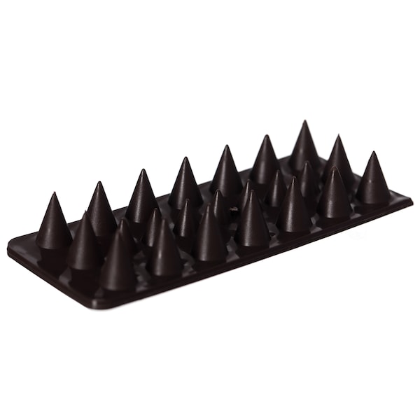 Gardenised Outdoor Plastic Repellent Wall Defender Fence Spikes for Birds, 10 Pack Brown - QI004402