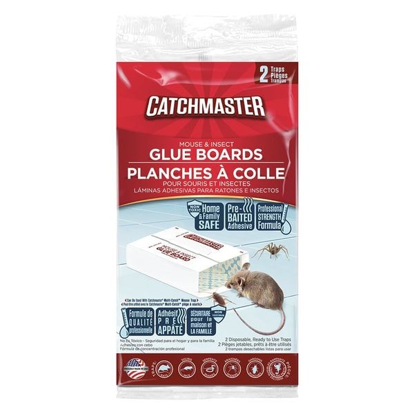 Catchmaster Glue Trap, 8-1/2 In. L, 5-1/4 In. W, PK2 - 36-72