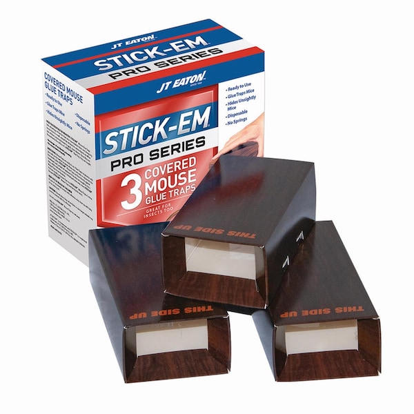 Jt Eaton JT Eaton Stick-Em Pro Series Small Covered Animal Trap For Mice 3 pk - 144NP