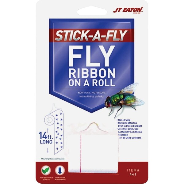 Jt Eaton Stick-A-Fly 14 Ft. Fly Ribbon On A Roll - 442