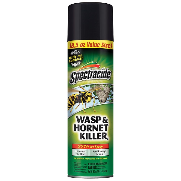 Spectracide Aerosol Wasp & Hornet Killer, 18 oz Can, Up to 27 ft Jet Spray, Outdoor Use - 97221
