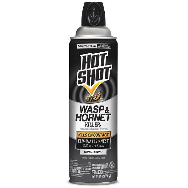Hot Shot 14 oz Aerosol Wasp and Hornet Killer, DEET-Free, Outdoor Use - HG-13415