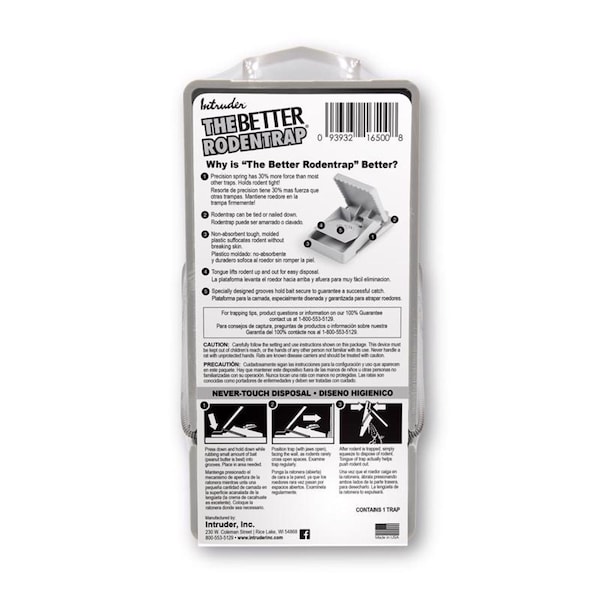 Intruder Intruder The Better Rodentrap Large Snap Trap For Rodents 1 pk - 16500