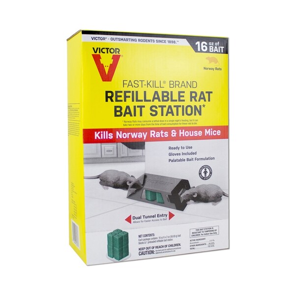 Victor Victor Fast-Kill Toxic Bait Station and Bait Blocks For Mice and Rats 8 pk - M930