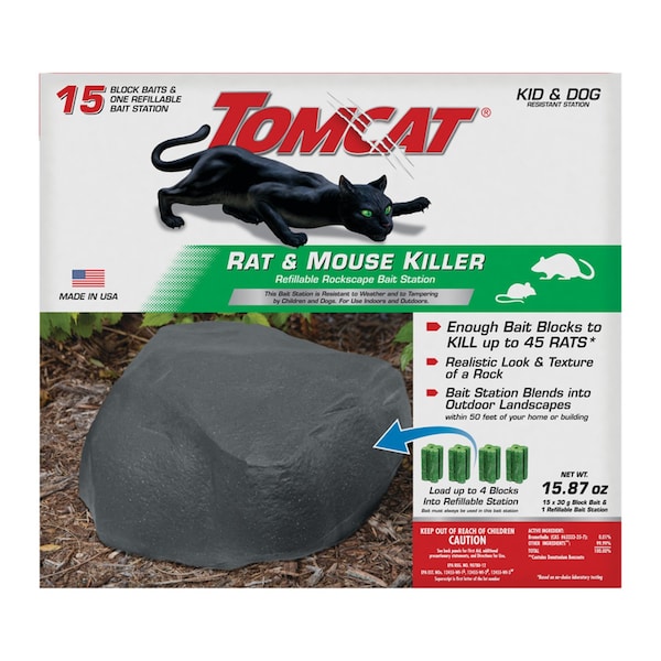 Tomcat Tomcat Rockscape Bait Station and Bait Blocks For Mice and Rats 1 pk - 0364605