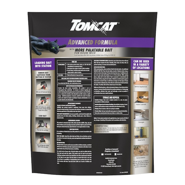 Tomcat Tomcat Mouse Killer Refillable Bait Station Blocks For Mice 12 oz 12 pk - 372905