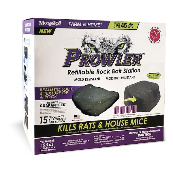 Motomco Prowler Rat and Mouse Killer Refillable Rock Bait Station - 22844