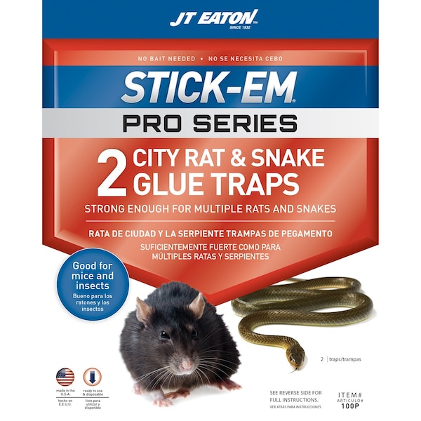 Jt Eaton JT Eaton Stick-Em Pro Series Extra Large Glue Board Trap For Rodents and Snakes 2 pk - 100P