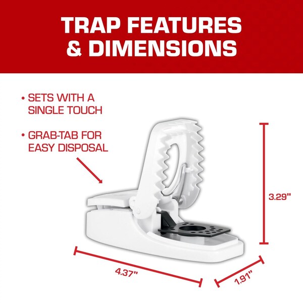 Tomcat Tomcat Press 'N Set Small Snap Trap For Mice 2 pk - 360710