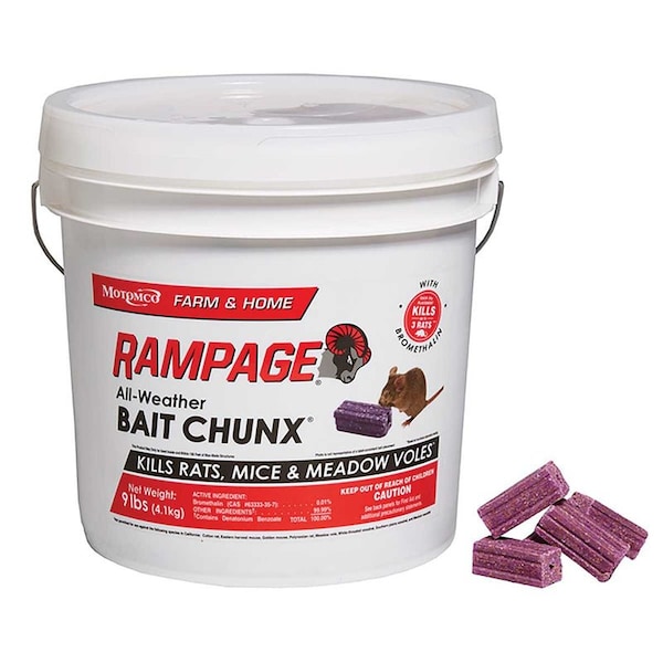 Motomco RAMPAGE Bait Chunx Rat and Mice Bait-9lbs - 22291