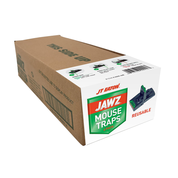 Jt Eaton JAWZ Plastic Mouse Traps - 3 Boxes of 6 per Case - 409-6R