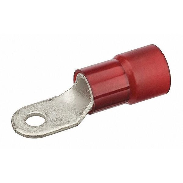 Terminal de anillo de nylon de NSI Industries para cable calibre 22-18 con perno #8 - R22-8N