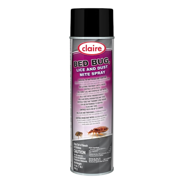 Claire Bed Bug Killer, 16 oz Aerosol Spray, 12PK - 1000001197