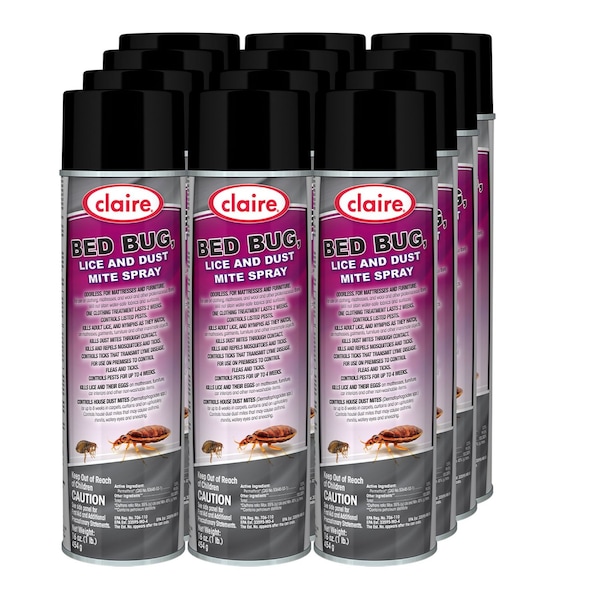 Claire Bed Bug Killer, 16 oz Aerosol Spray, 12PK - 1000001197