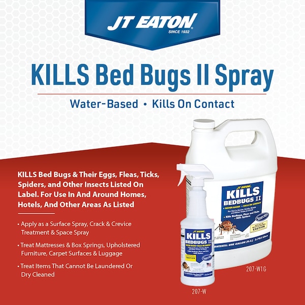 Jt Eaton Water Based Bedbug Killer Spray, RTU, 1qt. - 207-W/CAP